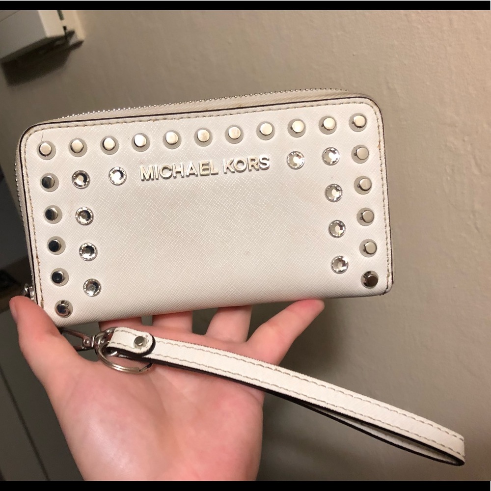 White Michael kors bling wallet